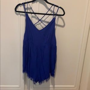 Bright blue super mini romper